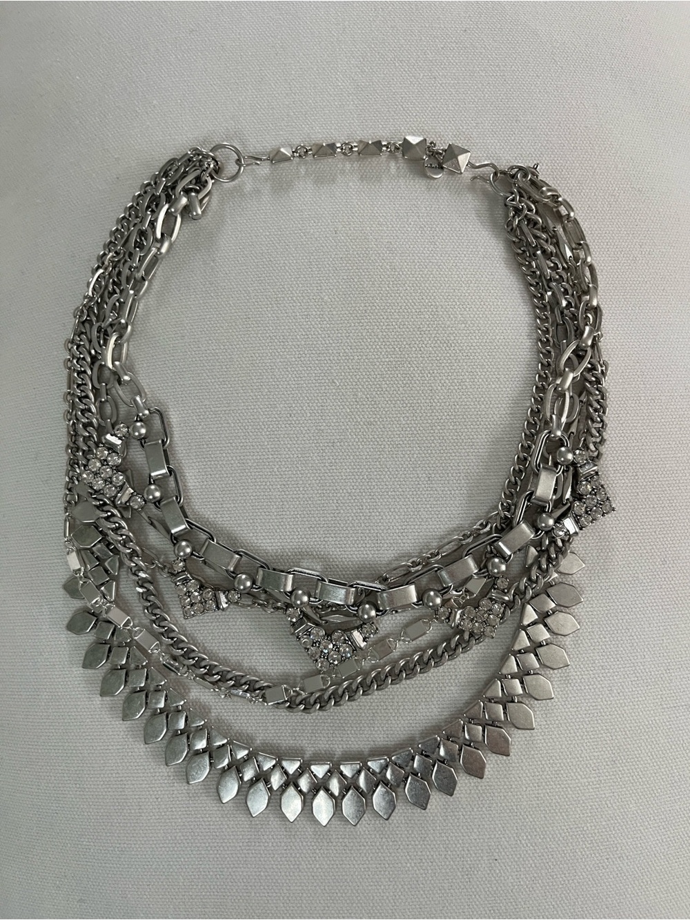 Stella & Dot Silver Multi-Layer Statement Necklace